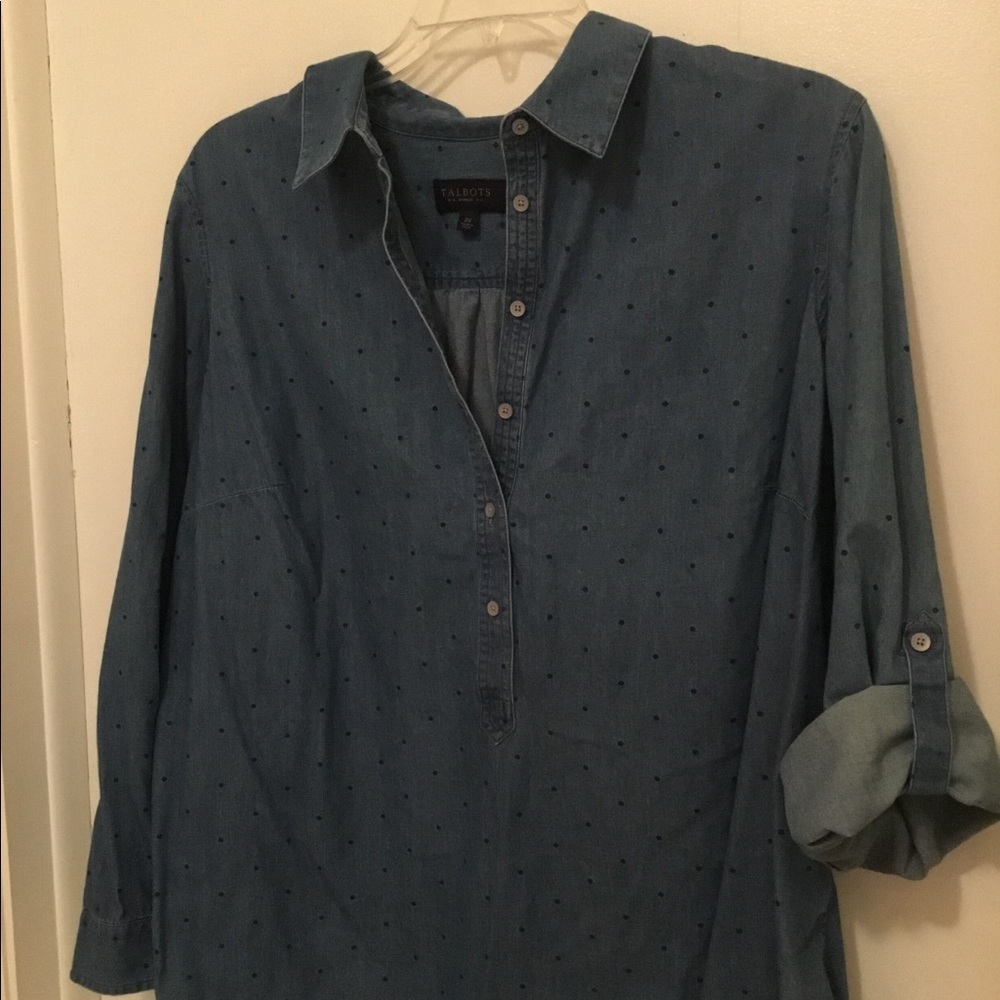Talbots Denim Top, Size 2x